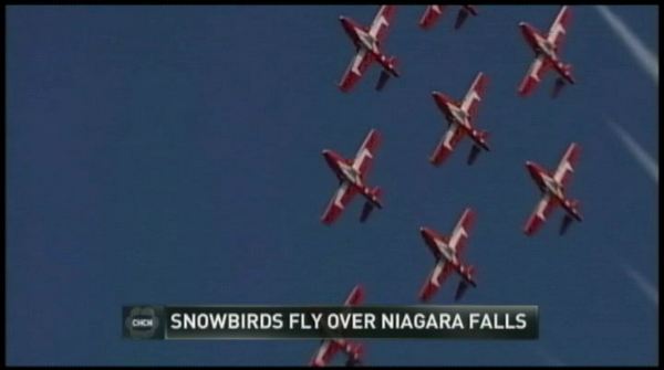 Snowbirds soar over the Falls