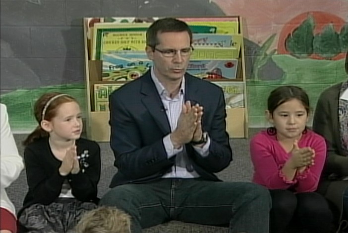 Dalton McGuinty during a 2011 school visit