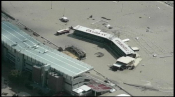 Aerial shot of flooding in Calgary, June 23, 2013