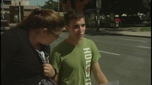 Zacharia Ristic leaves court with his mother, July 24, 2013