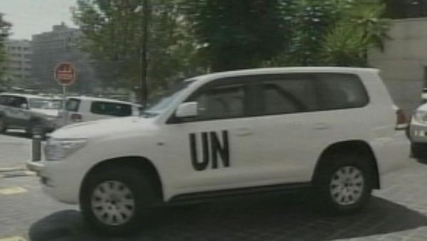 UN inspectors in Damascus, Syria, August 29, 2013