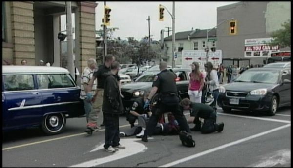 Accident ties up downtown traffic