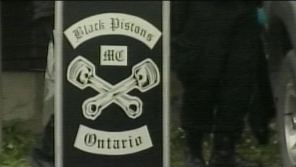 Logo of Black Pistons motorcycle club, seized in a raid November 6, 2013