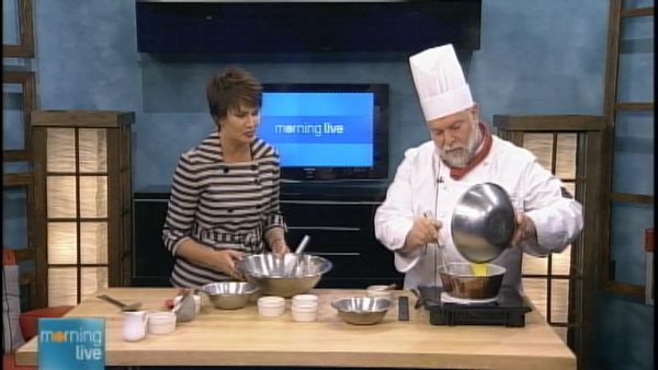 Annette Hamm with chef Dan Notley of Liaison College; Morning Live, November 29, 2013