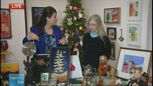 Lori DeAngelis with Barbara Patterson of the Carnegie Gallery, Dundas; Morning Live, December 4, 2013