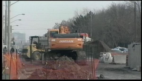 Road repairs restricting access to plaza