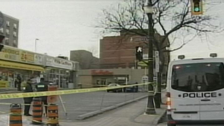 Scene where Tyler Johnson was gunned down; Hamilton, November 30, 2013