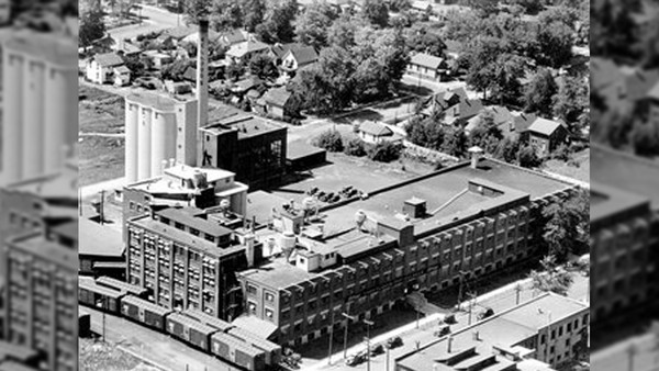 Aerial shot of Kellogg's London plant, taken in 1942 (London Public Library)