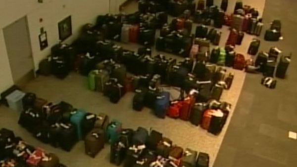 Stranded luggage at Pearson Airport, January 9, 2014