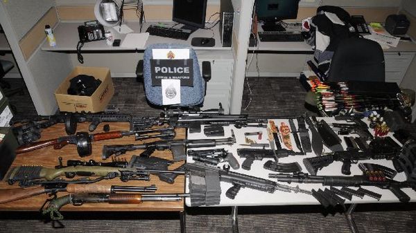 Weapons seized from home of Jesse Castro of Ancaster (Hamilton Police photo)