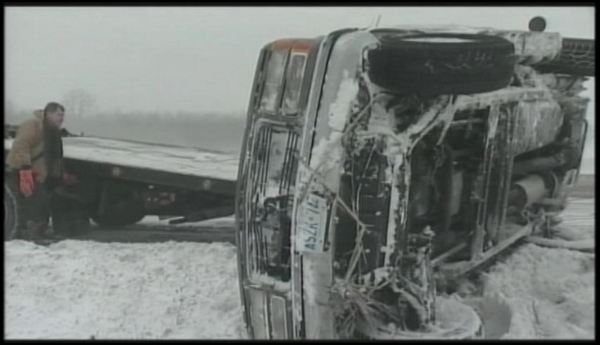 Highway 3 rollover on treacherous roads