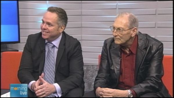 Michael McGillion of McMaster University (L); stroke survivor Ernie Nock (R); Morning Live, February 21, 2014