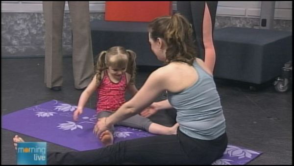 Family yoga demonstration on Morning Live, March 13, 2014