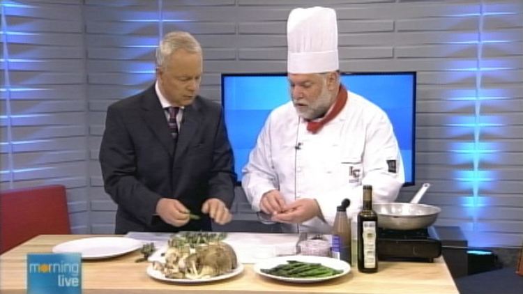 Bob Cowan with chef Dan Notley of Liaison College; Morning Live, May 30, 2014