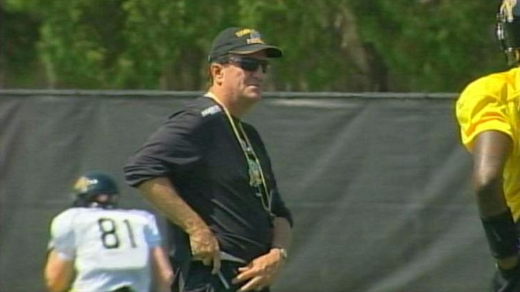 Hamilton Tiger-Cats Coach Kent Austin at practice; July 22, 2014