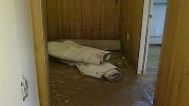 A basement hit by flood damage; Burlington, August 5, 2014