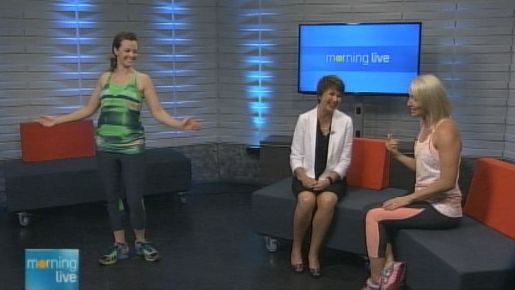 Model, Annette Hamm and Heather Gardner of Run, Soul, Cycle; Morning Live, August 11, 2014