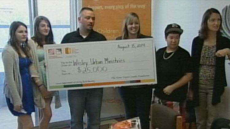 Wesley Urban Ministries accepts a $25,000 grant from Home Depot; Hamilton, August 15, 2014