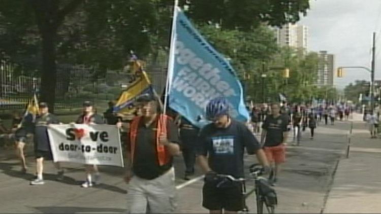 Marchers in Hamilton and District Labour Council's Labour Day Parade; Hamilton, September 1, 2014