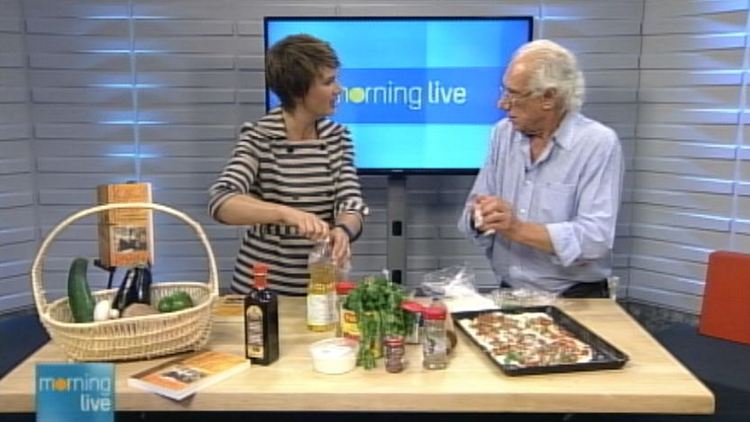 Annette Hamm with author and former Hamilton mayor Vince Agro; Morning Live, September 8, 2014