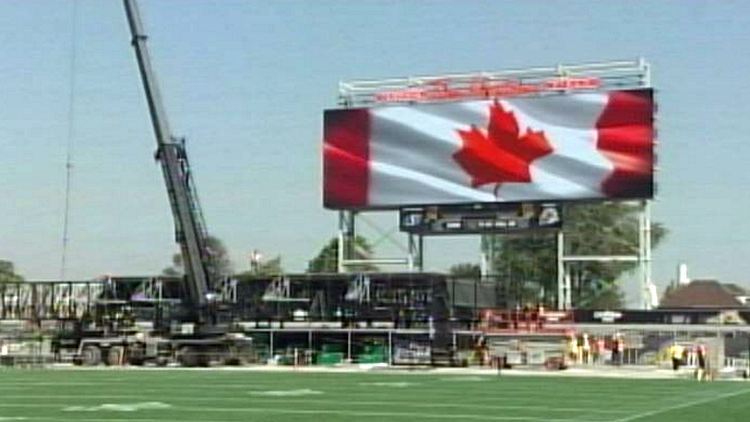 Tim Hortons Field is prepped for a Keith Urban concert; Hamilton, September 25, 2014