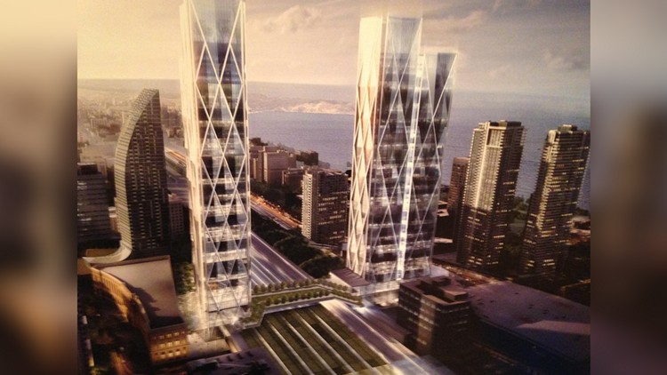 Artist's conception of the proposed GO bus terminal at Union Station (handout)