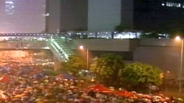 Umbrella Revolution protestors in Hong Kong, September 30, 2014