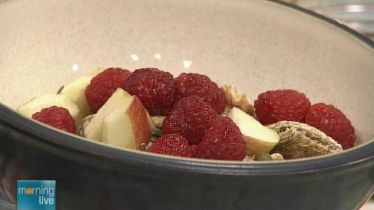 A bowl of cereal and fruit, put together by registered dietitian Shannon Crocker; Morning Live, October 2, 2014