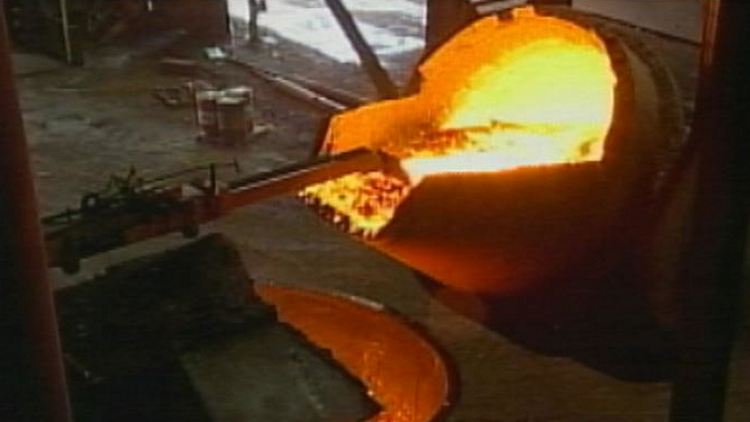 File image of molten steel at U.S. Steel Canada