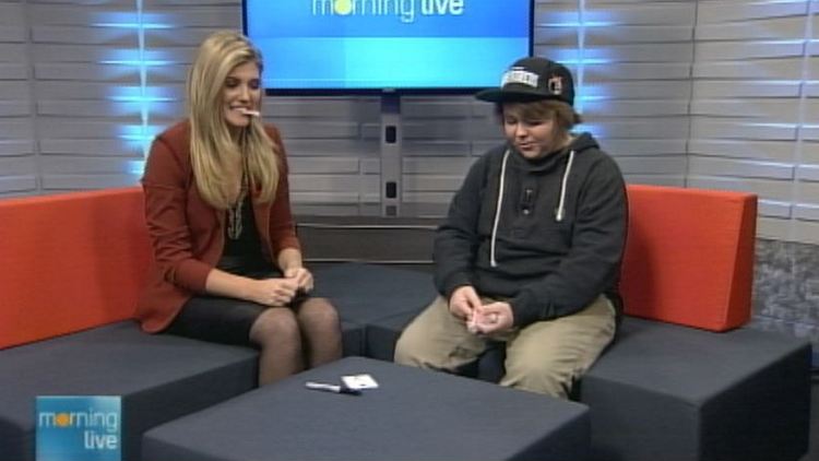 Jaclyn Colville with magician Brad Bond; Morning Live, November 4, 2014