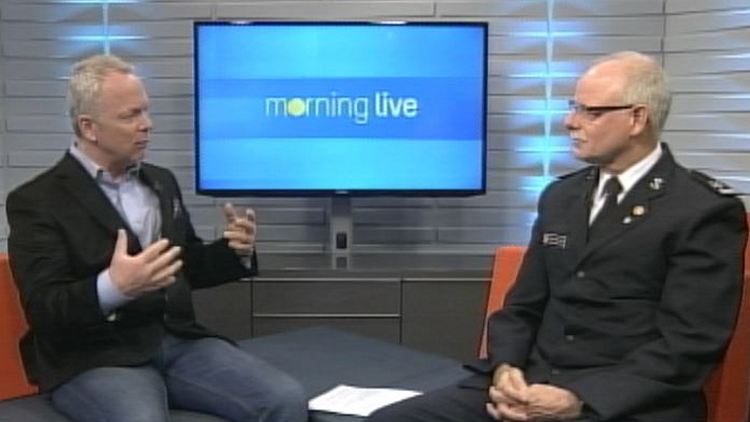 Bob Cowan with the Salvation Army's Dan Millar; Morning Live, November 12, 2014