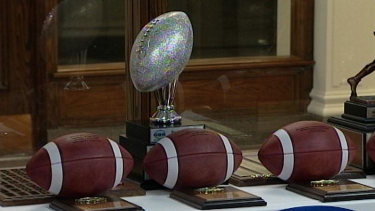 Trophies presented at the OUA football awards; Hamilton, November 13, 2014