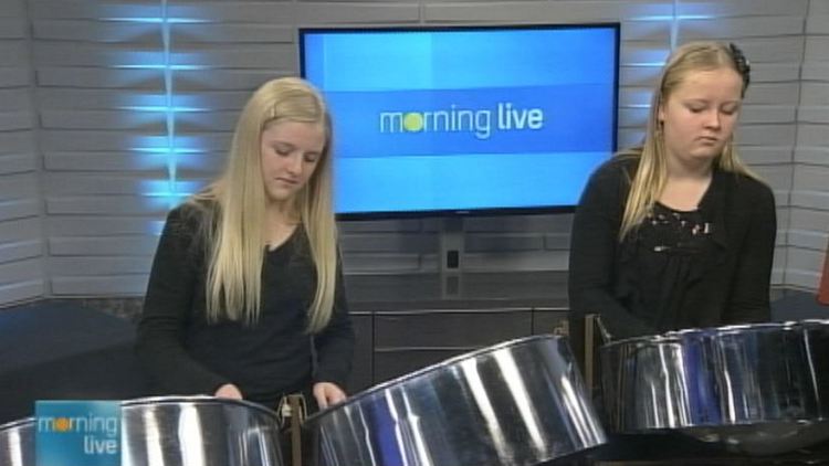 Skylar and Ashleigh play the steel drums; Morning Live, November 13, 2014