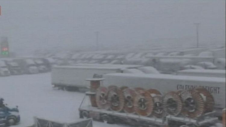 Trucks parked in Fort Erie, November 19, 2014