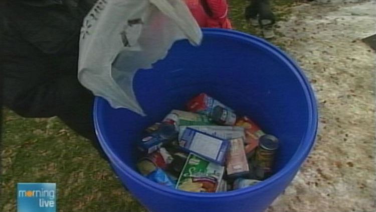 Archive shot of food being collected in a bin