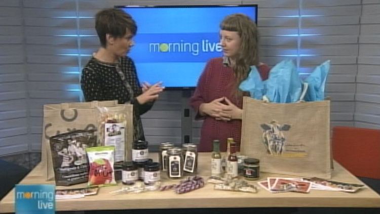 Annette Hamm with Meg Makins of the Mustard Seed Co-Op; Morning Live, December 5, 2014