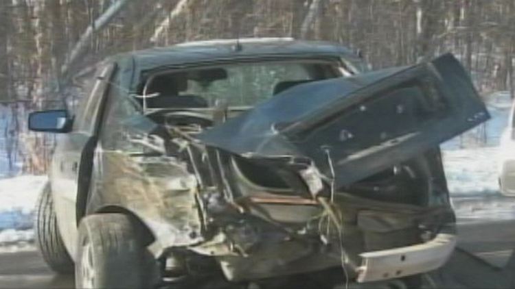 A vehicle involved in a Halton Police pursuit; Burlington, December 12, 2014