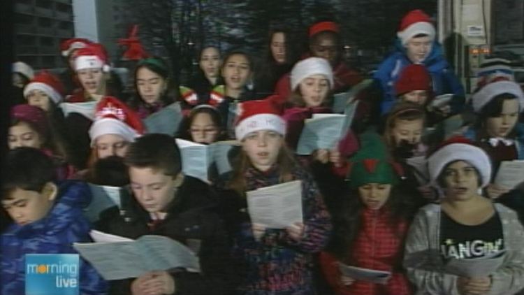 Christmas choir from Blessed Teresa of Calcutta Catholic school; Morning Live, December 16, 2014