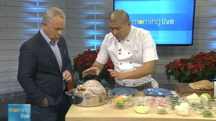 Bob Cowan with Nota Bene executive chef David Lee; Morning Live, December 16, 2014