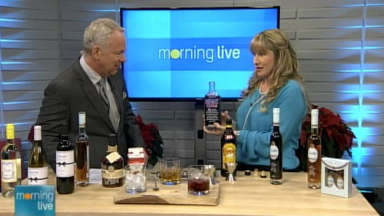 Bob Cowan with Penelope Irving of Corby Distillers; Morning Live, December 17, 2014