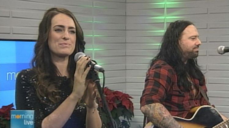 Brook Nicholls (l) performs on Morning Live, December 24, 2014