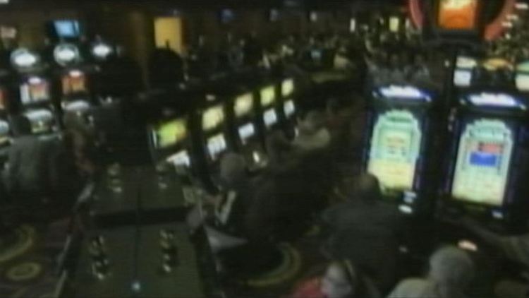 Archive shot of slot machines at a casino