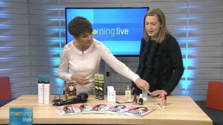 Annette Hamm with the beauty editor of Fashion magazine, Sarah Daniel; Morning Live, January 13, 2015