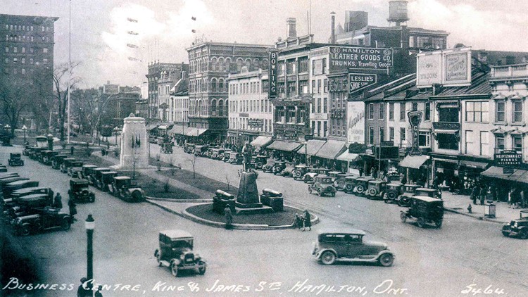 Vintage post card of downtown Hamilton (supplied image)