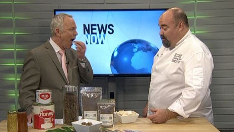 Bob Cowan with chef Jeff Stewart; News Now Midday, March 16, 2015