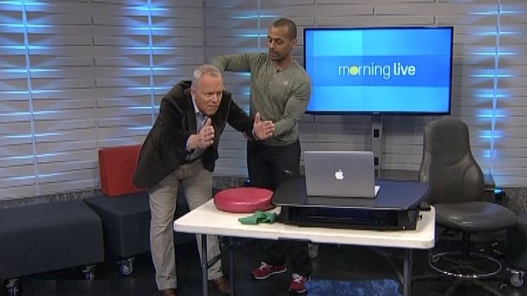 Bob Cowan with trainer Brent Bishop; Morning Live, March 27, 2015