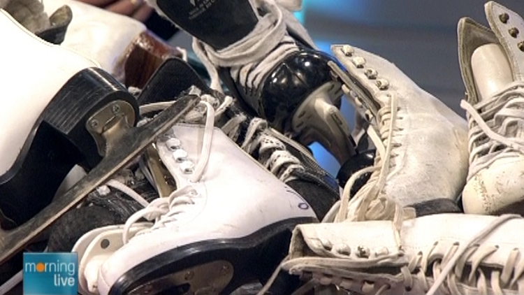 Skates donated to Skate To Great; Morning Live, April 7, 2015