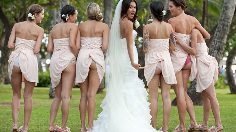 wedding dress top malfunction