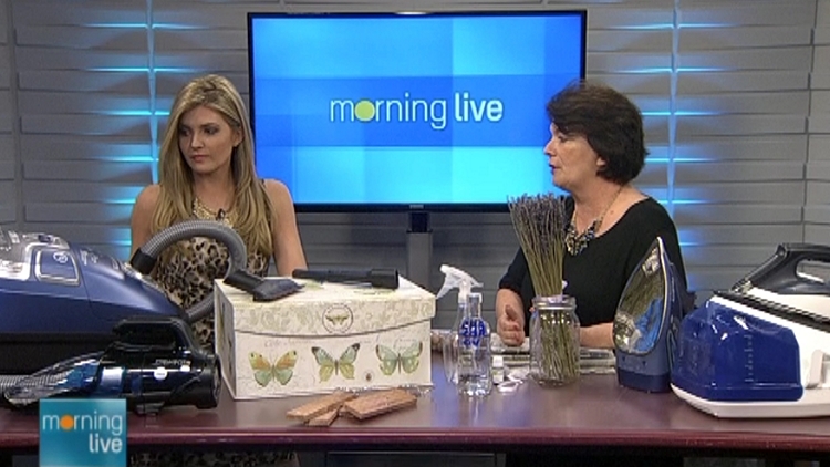 Jaclun Colville with Vicky Sanderson; Morning Live, April 10, 2015