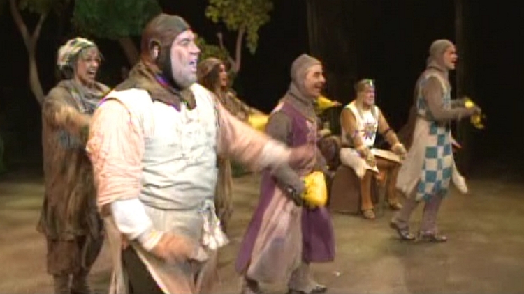 Cast of Theatre Aquarius production of Monty Python's Spamalot; News Now Midday, April 14, 2015